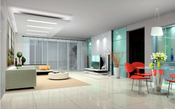 Stylish modern living room design for home decorating plan