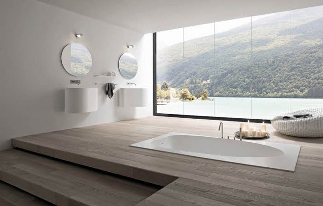 classy and modern bathroom with nice tub