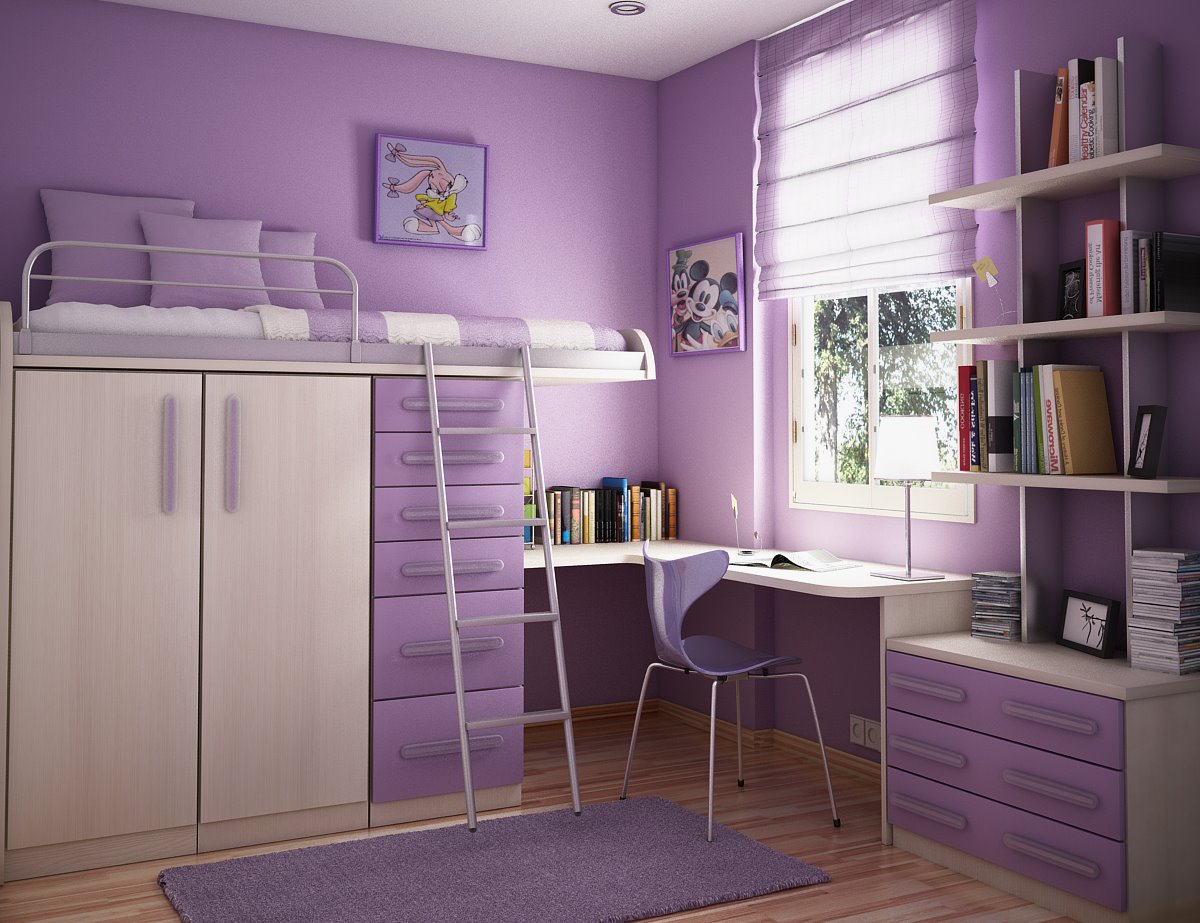 fancy purple teenage bedroom painting ideas