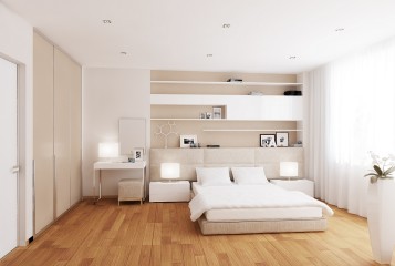 Modern White And Cream Interior Design Of Bedroom