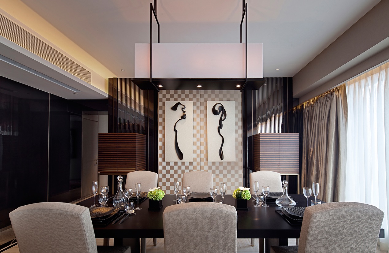 modern asian exotic dining room