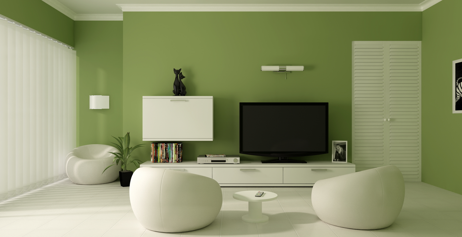modern green living room design