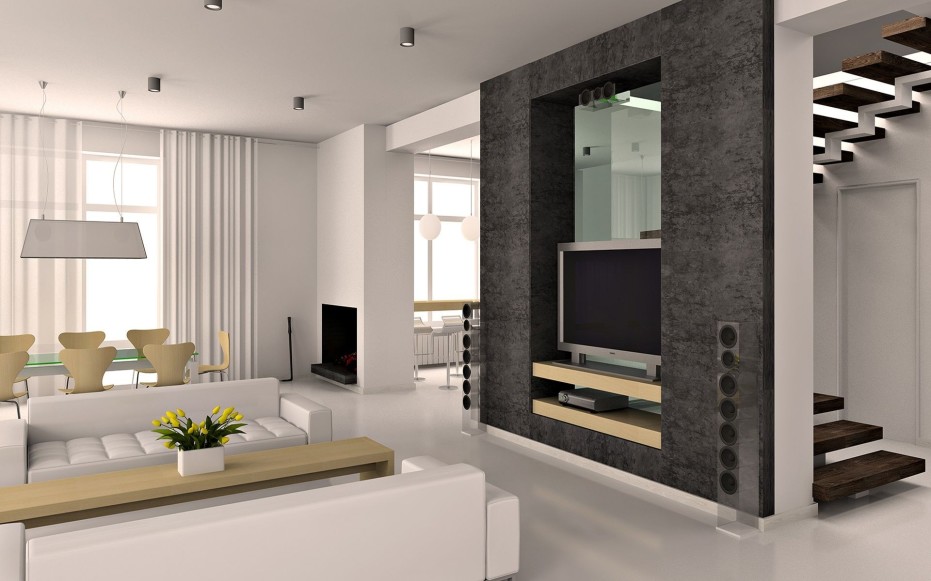 Modern White Living Room Interior Design