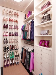 Shoes and clothes walk in closets
