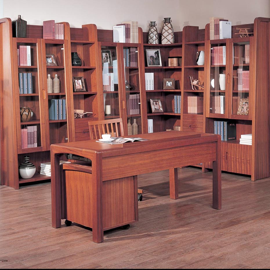 Wood Classic Corner Bookcase Cabinet