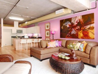 Pink wall living room color paletts