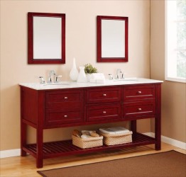 Simple double sink bathroom vanity