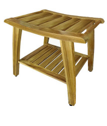 Folding teak wood shower bench 2