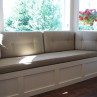 Elegant Leather Bay Window seat and leather cushions