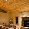 Wood paneled ceiling