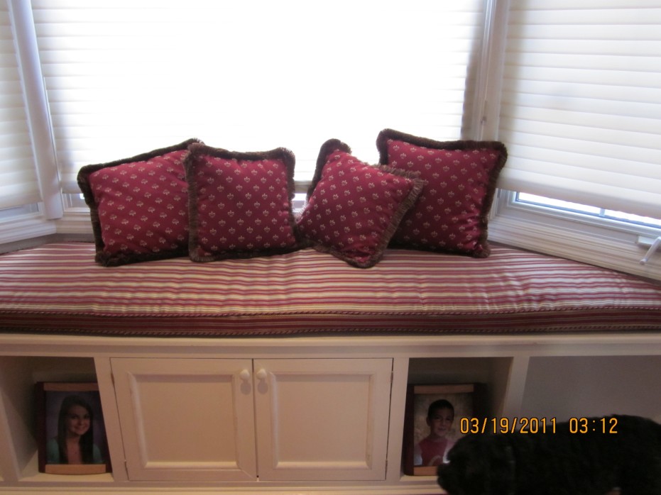 Red Bay Window Seat Cushions Covers