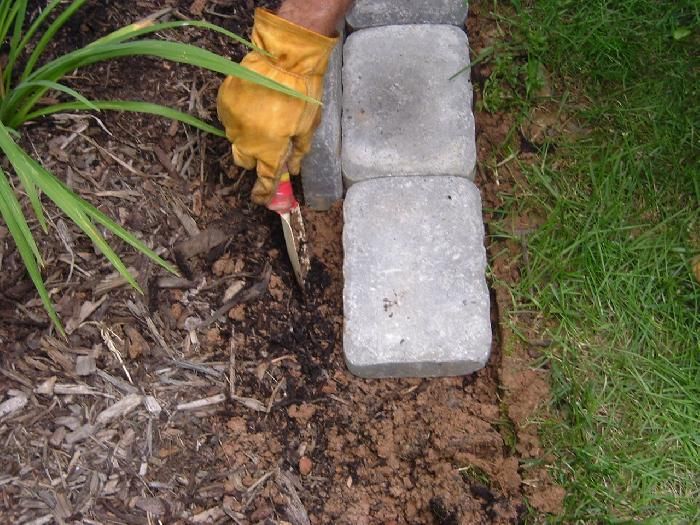 Edging a Flower Bed With Cement Pavers