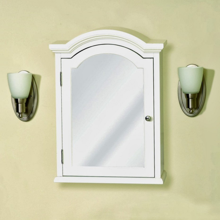 Stunning White Recessed Medicine Cabinet With Mirror