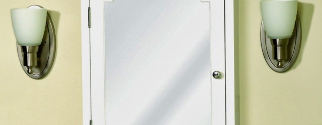 White recessed medicine cabinet with mirror