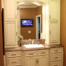 bathroom vanity with linen cabinet