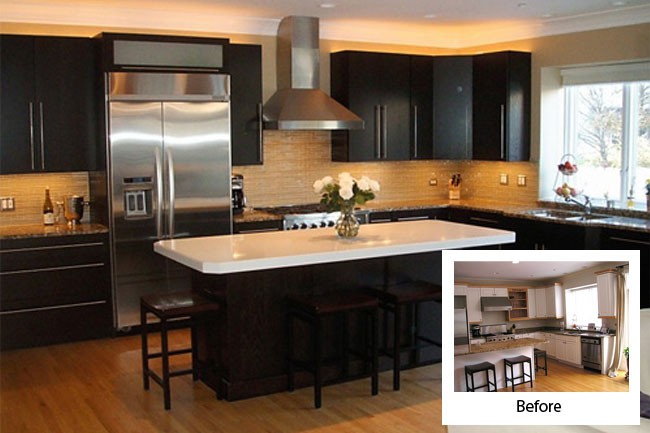 kitchen cabinet refacing before and after decorating ideas Kitchen