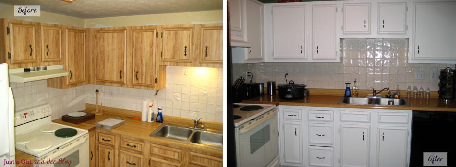 Painting Kitchen Cabinets Before And After Wallpaper Painted Kitchen