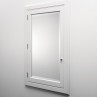 white recessed medicine cabinet with mirror